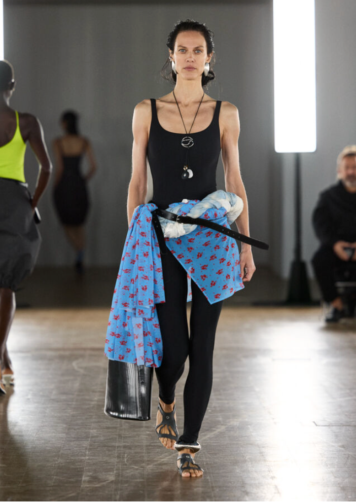 Coperni SS26 Paris runway, model in Barreletics Pilates footwear